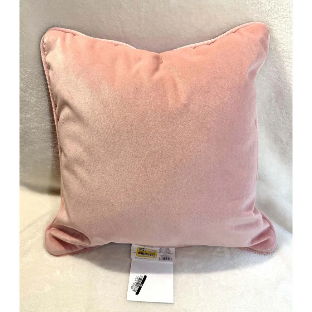 Threshold™ 18x18 Reversible Velvet Throw Pillow Pink Fuchsia Soft Accent Decor